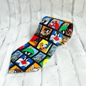 Vintage 1997 Looney Tunes Neck Tie USPS Stamp Collection Bugs Bunny & Friends